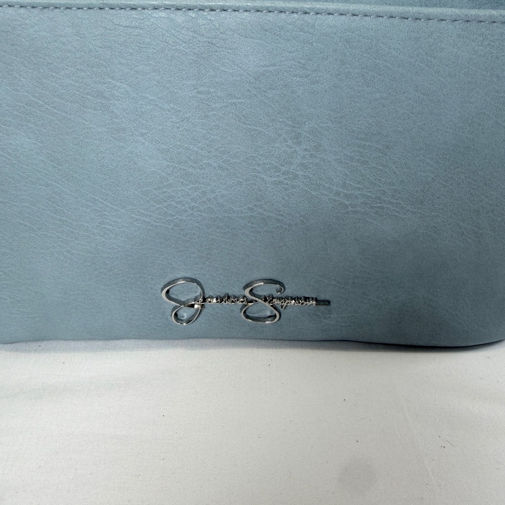 Jessica Simpson Crossbody Bag Womens Small Blue Cream Triple Zip Colorblock - Picture 3 of 11